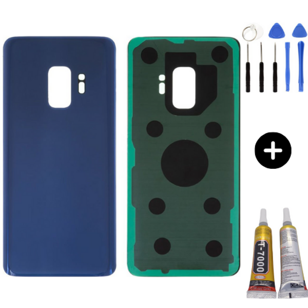 Samsung S9 SM-G960 Uyumlu Arka Pil Kapağı Mavi + Montaj Seti - Image 1