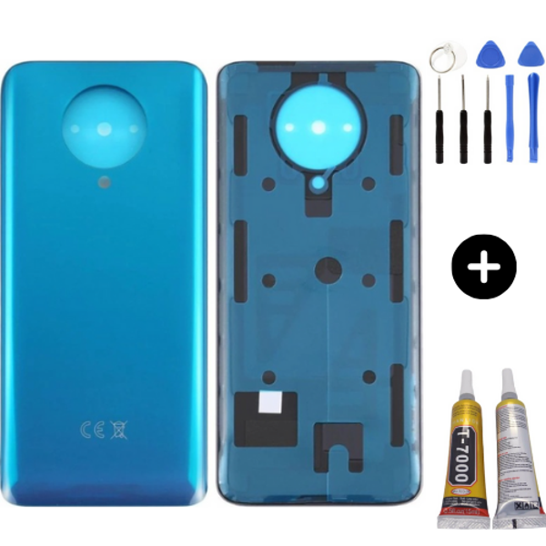Xiaomi Poco Pocophone F2 Pro Uyumlu Arka Pil Kapağı Mavi + Montaj Seti - Image 1