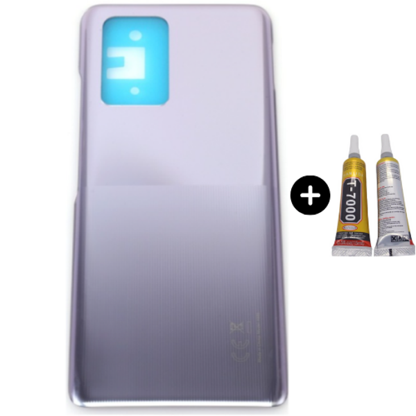 İnfinix Note 10 Pro Uyumlu Arka Kapak Gümüş + B7000 - Image 1