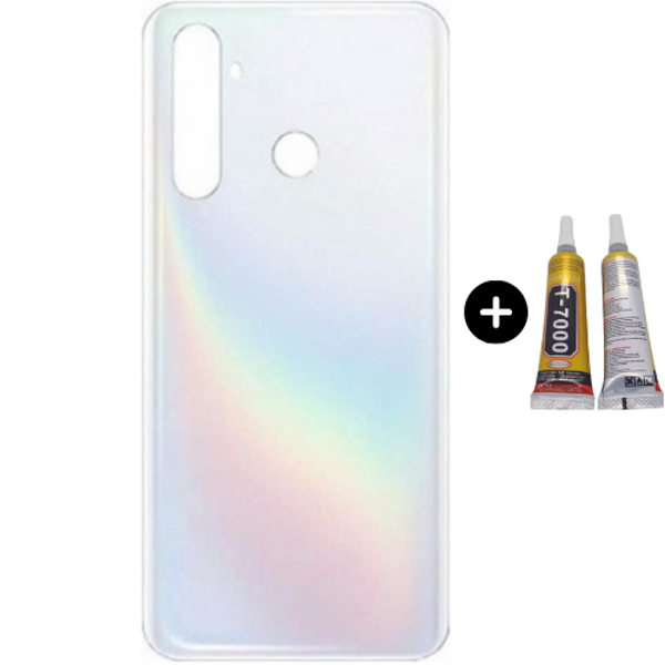 Realme 5 Pro Uyumlu Arka Pil Kapağı Beyaz + B7000 - Image 1