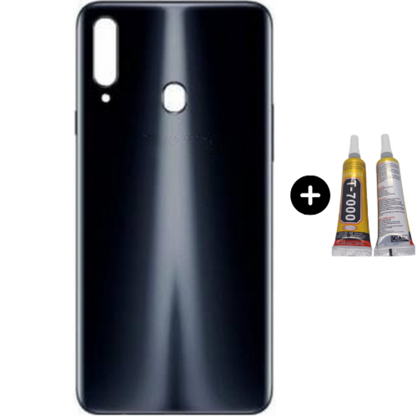 Samsung A20S SM-A207 Uyumlu Arka Pil Kapağı Siyah + B7000 - Image 1
