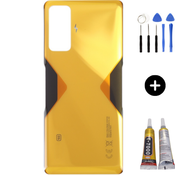 Xiaomi Poco Pocophone F4 GT Uyumlu Arka Pil Kapağı Sarı + Montaj Seti - Image 1