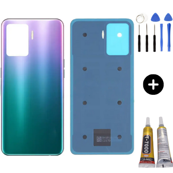 Oppo Reno 5 Lite Uyumlu Arka Pil Kapağı Mor + Montaj Seti - Image 1