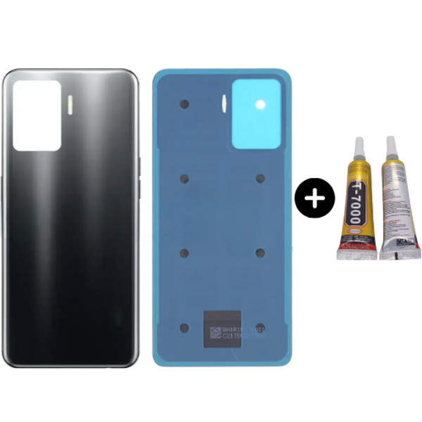 Oppo Reno 5 Lite Uyumlu Arka Pil Kapağı Siyah + B7000 - Image 1