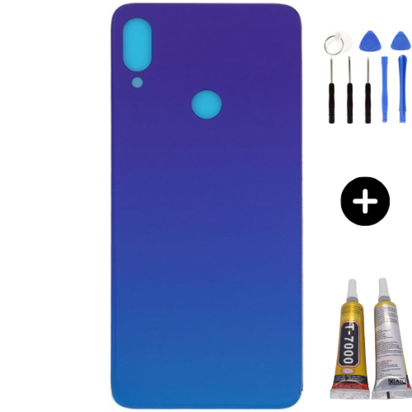 Redmi Note 7 Pro Uyumlu  Arka Pil Kapağı Mavi + Montaj Seti - Image 1
