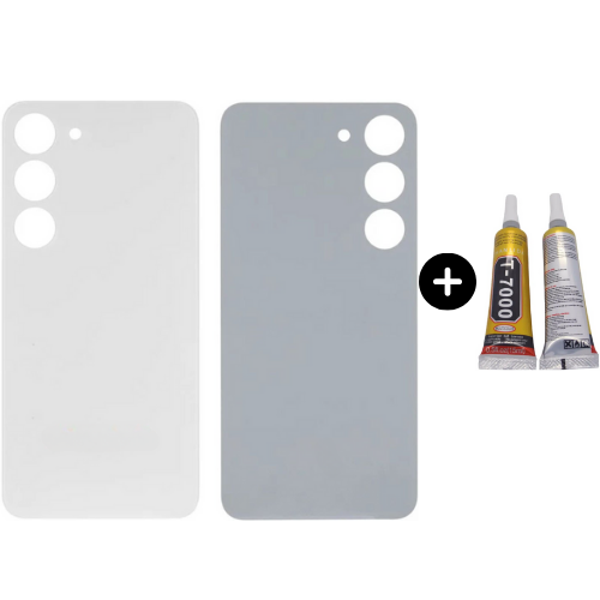 Samsung S23 SM-S911 Uyumlu Arka Pil Kapağı Beyaz + B7000 - Image 1