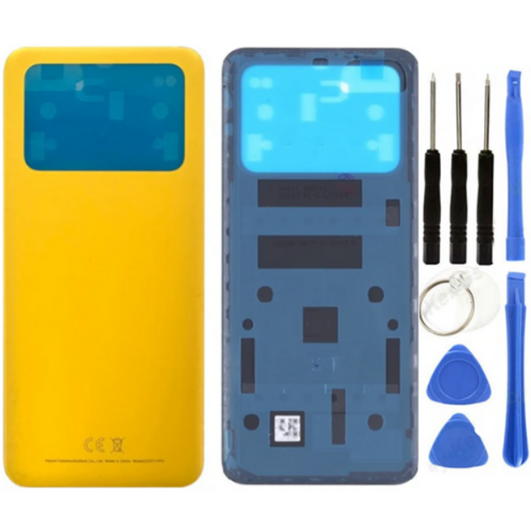 Xiaomi Poco Pocophone M4 Pro Uyumlu Arka Pil Kapağı Sarı + Tamir Seti - Image 1