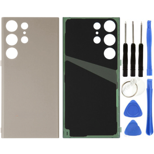 Samsung S23 Ultra SM-S918 Uyumlu Arka Pil Kapağı Krem + Tamir Seti - Image 1