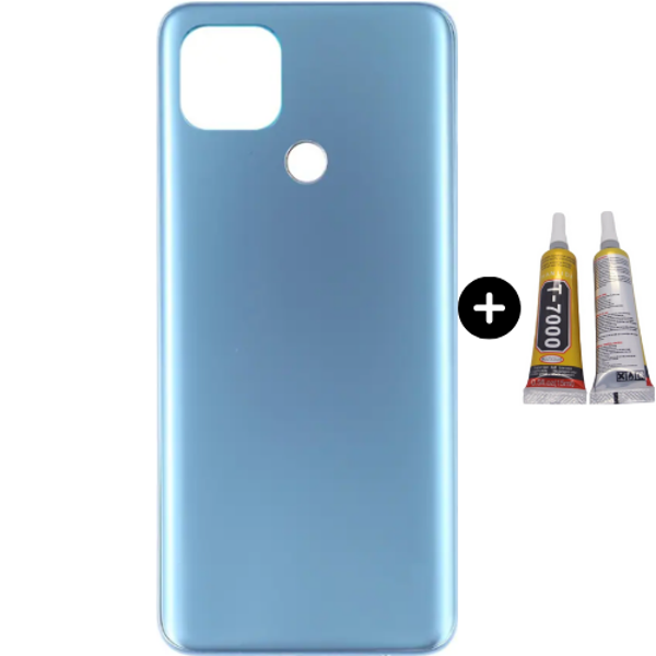 Oppo A15 Uyumlu Arka Pil Kapağı Mavi + B7000 - Image 1