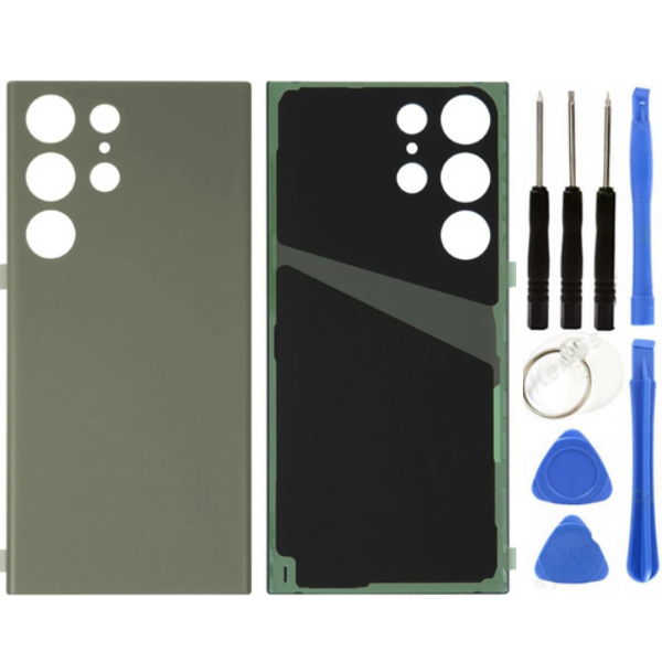 Samsung S23 Ultra SM-S918 Uyumlu Arka Pil Kapağı Yeşil + Tamir Seti - Image 1