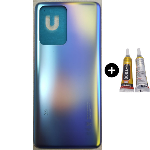 Xiaomi Mi 11T Pro Uyumlu Arka Pil Kapağı Mavi + B7000 - Image 1