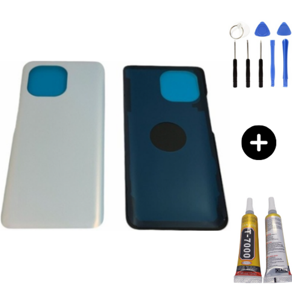 Xiaomi Mi 11 Uyumlu Arka Pil Kapağı Beyaz + Montaj Seti - Image 1