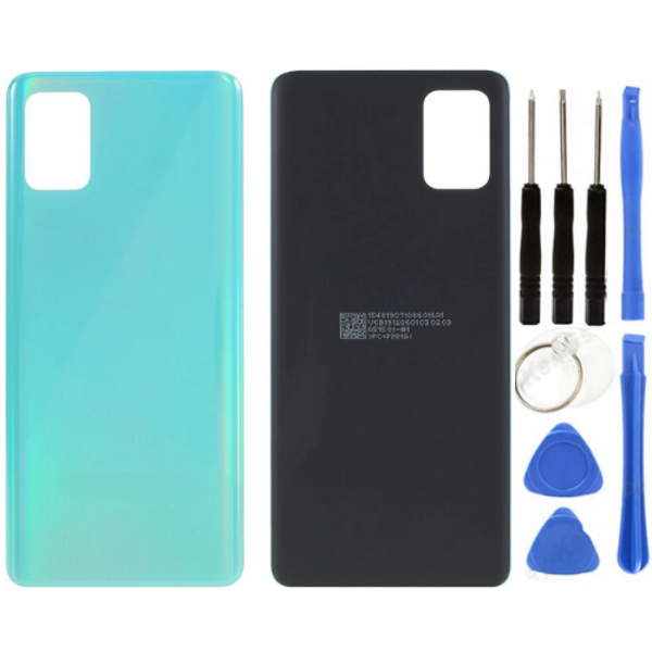 Samsung A51 SM-A515 Uyumlu Arka Pil Kapağı Mavi + Tamir Seti - Image 1