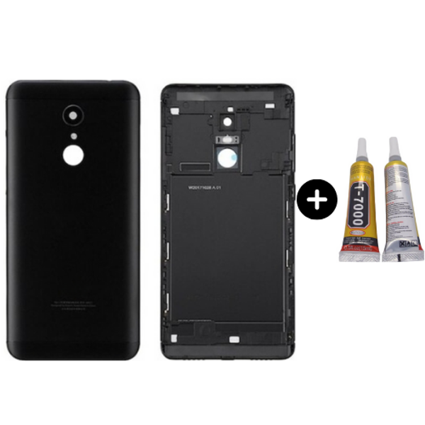 Redmi 5 Uyumlu Full Kasa Arka Pil Kapağı Siyah + B7000 - Image 1
