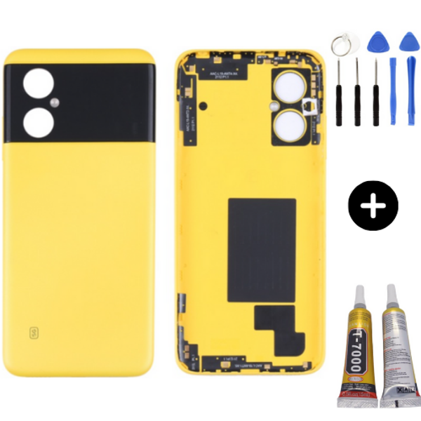 Redmi Note 11R Uyumlu Arka Pil Kapağı Sarı + Montaj Seti - Image 1