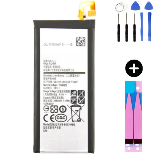 Samsung Galaxy J5 Prime G570f Uyumlu A Kalite Batarya Pil + Montaj Seti - Image 1