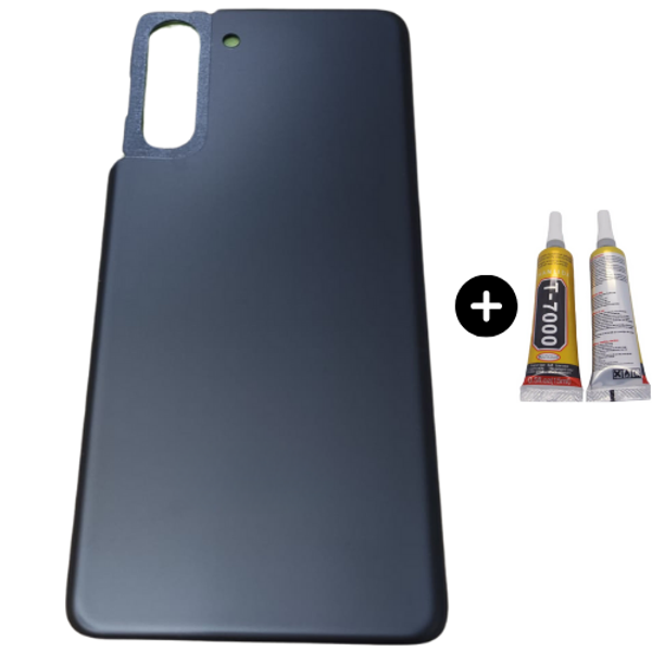 Samsung S21 SM-G991 Uyumlu Arka Pil Kapağı Siyah + B7000 - Image 1