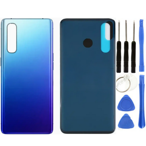 Oppo Reno 3 Pro Uyumlu Arka Pil Kapağı Mavi + Tamir Seti - Image 1