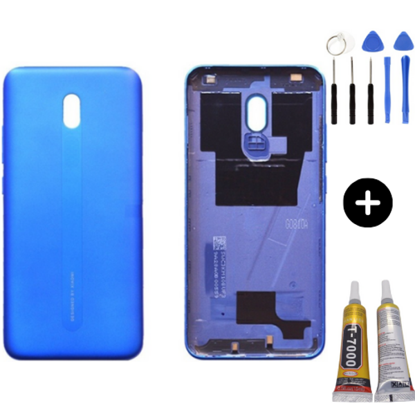 Redmi 8A Uyumlu Full Kasa Arka Pil Kapağı Mavi + Montaj Seti - Image 1