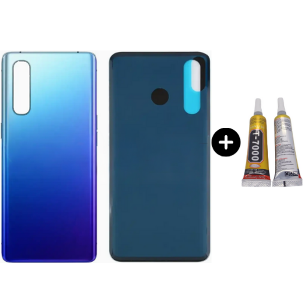 Oppo Reno 3 Pro Uyumlu Arka Pil Kapağı Mavi + B7000 - Image 1