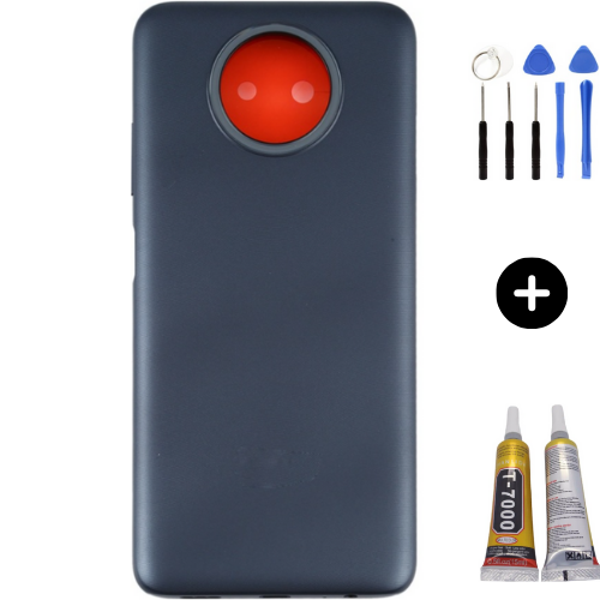 Redmi Note 9 5G Uyumlu Full Kasa Arka Pil Kapağı Siyah + Montaj Seti - Image 1