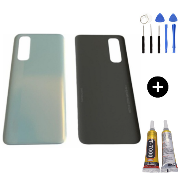 Realme 7 Uyumlu Arka Pil Kapağı Beyaz + Montaj Seti - Image 1