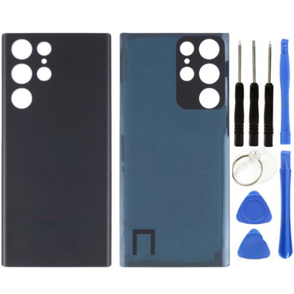Samsung S22 Ultra SM-S908 Uyumlu Arka Pil Kapağı Siyah + Tamir Seti - Image 1