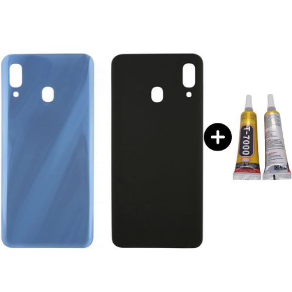 Samsung A30 SM-A305F Uyumlu Arka Pil Kapağı Mavi + B7000 - Image 1