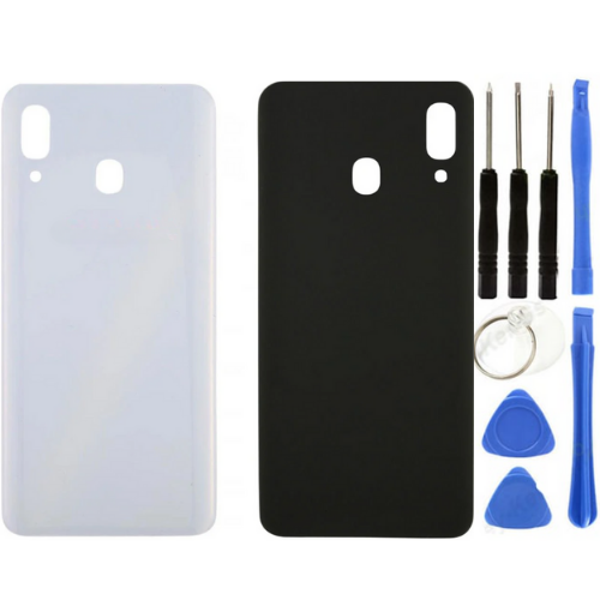 Samsung A30 SM-A305F Uyumlu Arka Pil Kapağı Beyaz + Tamir Seti - Image 1