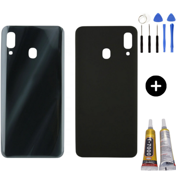 Samsung A30 SM-A305F Uyumlu Arka Pil Kapağı Siyah + Montaj Seti - Image 1