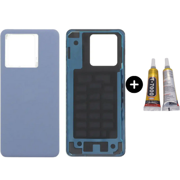 Xiaomi Mi 13T Uyumlu Arka Pil Kapağı Mavi + B7000 - Image 1