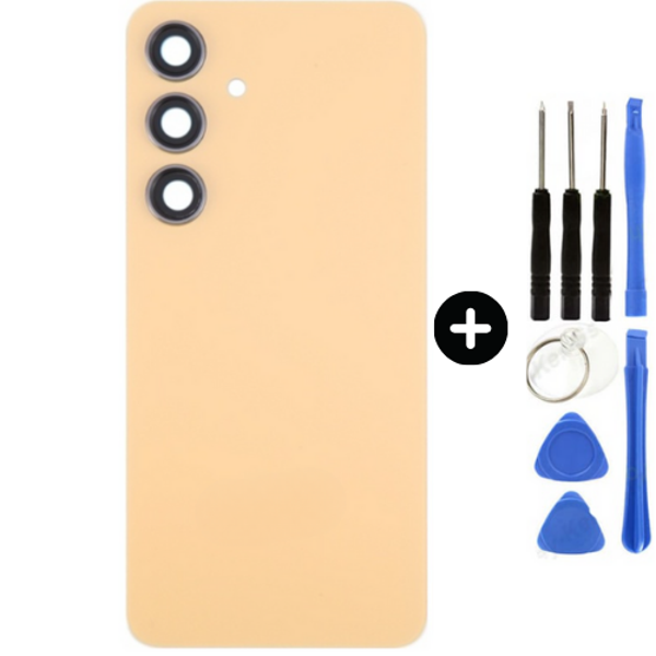 Samsung S24 SM-S921 Uyumlu Arka Pil Kapağı Sarı + Tamir Seti - Image 1