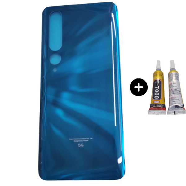 Xiaomi Mi 10 5G Uyumlu Arka Pil Kapağı Mavi + B7000 - Image 1