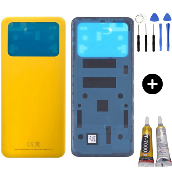 Xiaomi Poco Pocophone M4 Pro Uyumlu Arka Pil Kapağı Sarı + Montaj Seti - Image 1