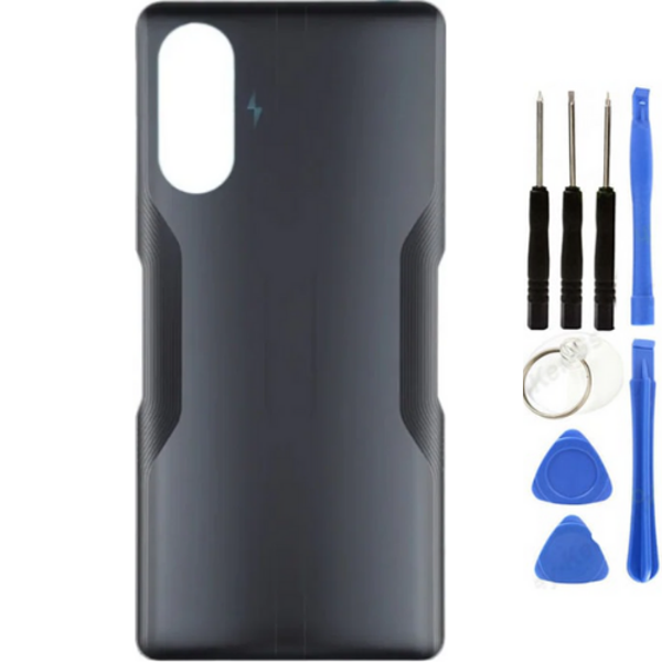 Redmi K40 Gaming Uyumlu Arka Pil Kapağı Siyah + Tamir Seti - Image 1
