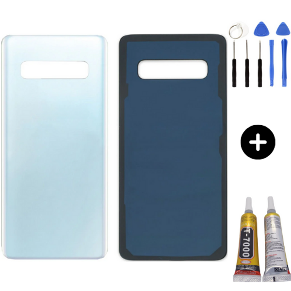 Samsung S10 Plus SM-G975F Uyumlu Arka Pil Kapağı Beyaz + Montaj Seti - Image 1