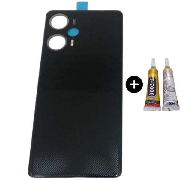 Redmi Note 12 Turbo Uyumlu Arka Pil Kapağı Siyah + B7000 - Image 1