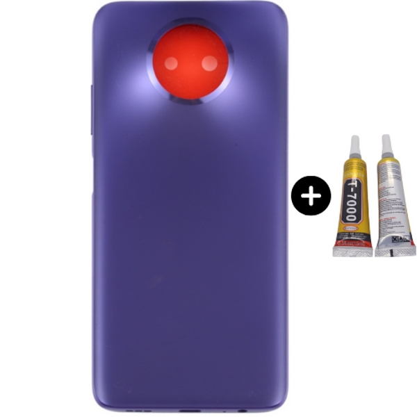 Redmi Note 9 5G Uyumlu Full Kasa Arka Pil Kapağı Mavi + B7000 - Image 1