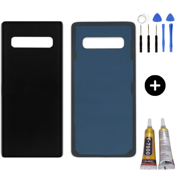 Samsung S10 Plus SM-G975F Uyumlu Arka Pil Kapağı Siyah + Montaj Seti - Image 1