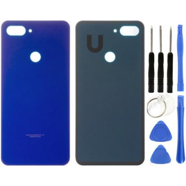 Xiaomi Mi 8 Uyumlu Arka Pil Kapağı Mavi + Tamir Seti - Image 1