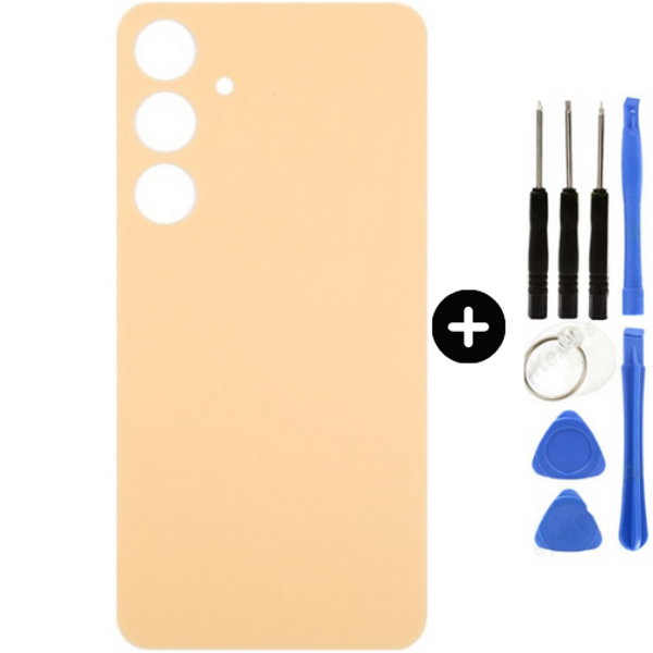 Samsung S24 Plus SM-S926 Uyumlu Arka Pil Kapağı Sarı + Tamir Seti - Image 1