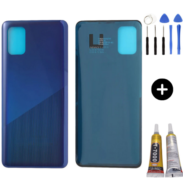 Samsung A31 SM-A315 Uyumlu Arka Pil Kapağı Mavi + Montaj Seti - Image 1
