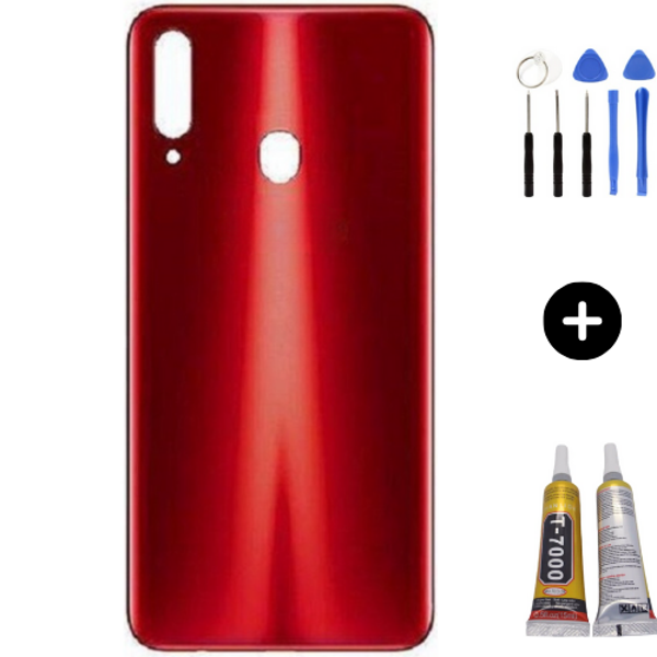 Samsung A20S SM-A207 Uyumlu Arka Pil Kapağı Kırmızı + Montaj Seti - Image 1
