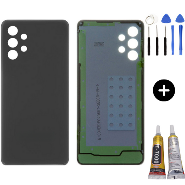 Samsung A32 SM-A325 Uyumlu Arka Pil Kapağı Siyah + Montaj Seti - Image 1