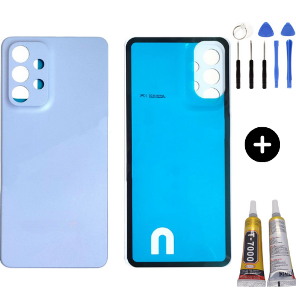 Samsung A33 5G SM-A336 Uyumlu Arka Pil Kapağı Mavi + Montaj Seti - Image 1