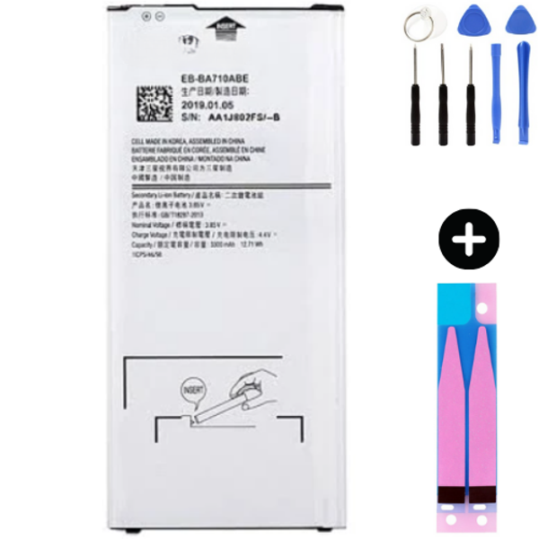 Samsung Galaxy A7 2016 A710f Uyumlu A Kalite Batarya Pil + Montaj Seti - Image 1
