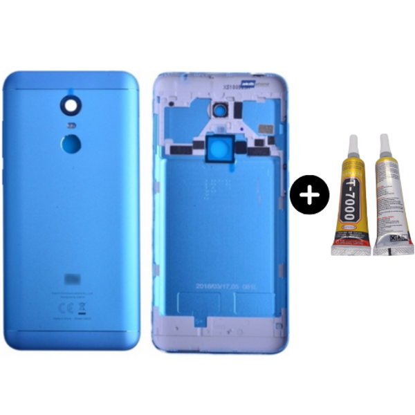 Redmi 5 Plus Uyumlu Full Kasa Arka Pil Kapağı Mavi + B7000 - Image 1