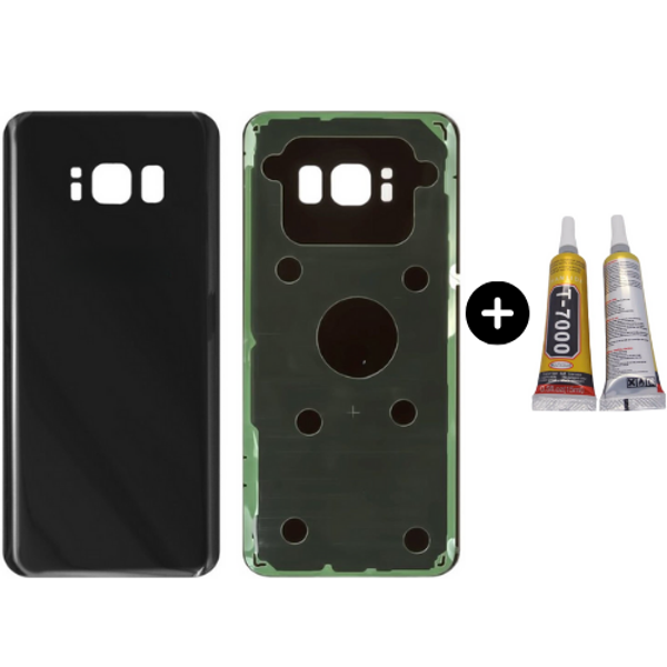Samsung S8 Plus SM-G955 Uyumlu Arka Pil Kapağı Siyah + B7000 - Image 1