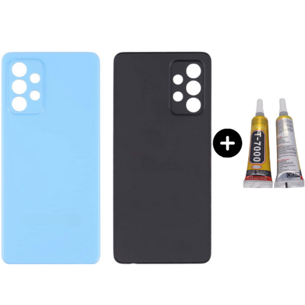 Samsung A52 5G SM-A526 Uyumlu Arka Pil Kapağı Mavi + B7000 - Image 1