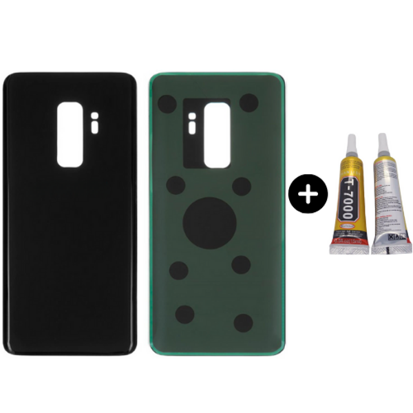 Samsung S9 Plus SM-G965 Uyumlu Arka Pil Kapağı Siyah + B7000 - Image 1